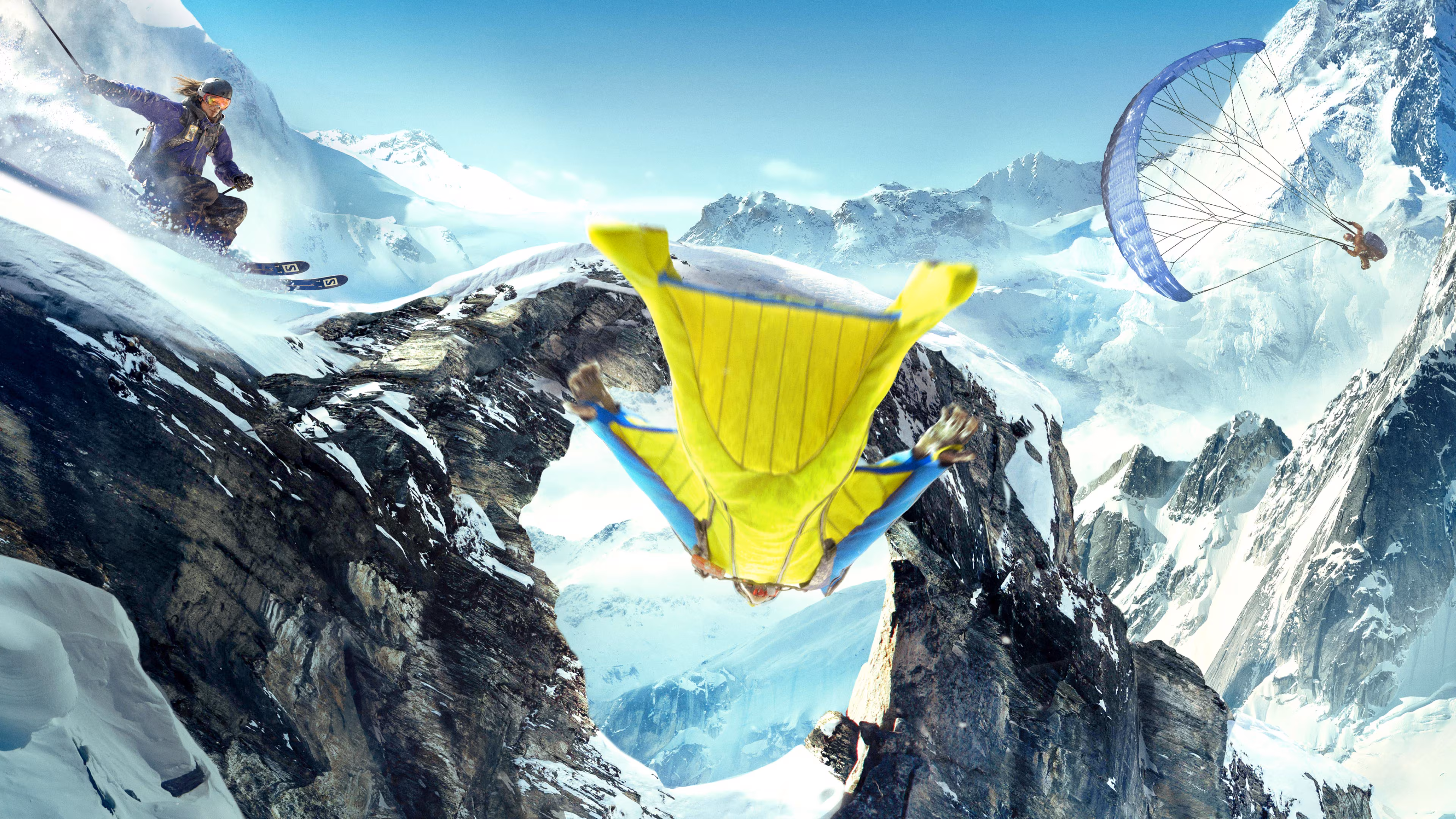 Freeride mountain run atmosphere.