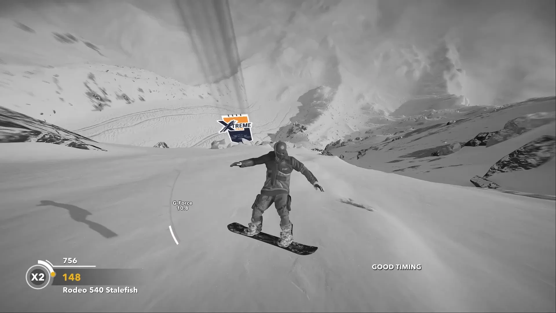 Powder snow mountain slope for snowboarding.